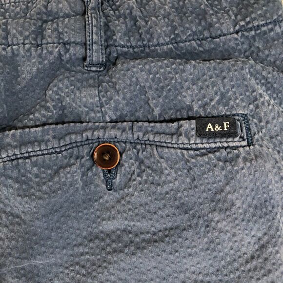 Abercrombie & Fitch Shorts Mens 36‎ Blue Chino Preppy Dadcore Logo Solid Pocket - Picture 6 of 9
